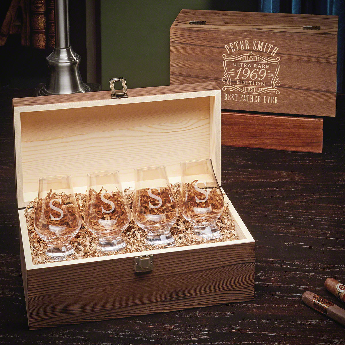 Engraved Glencairn Whiskey Glass Set