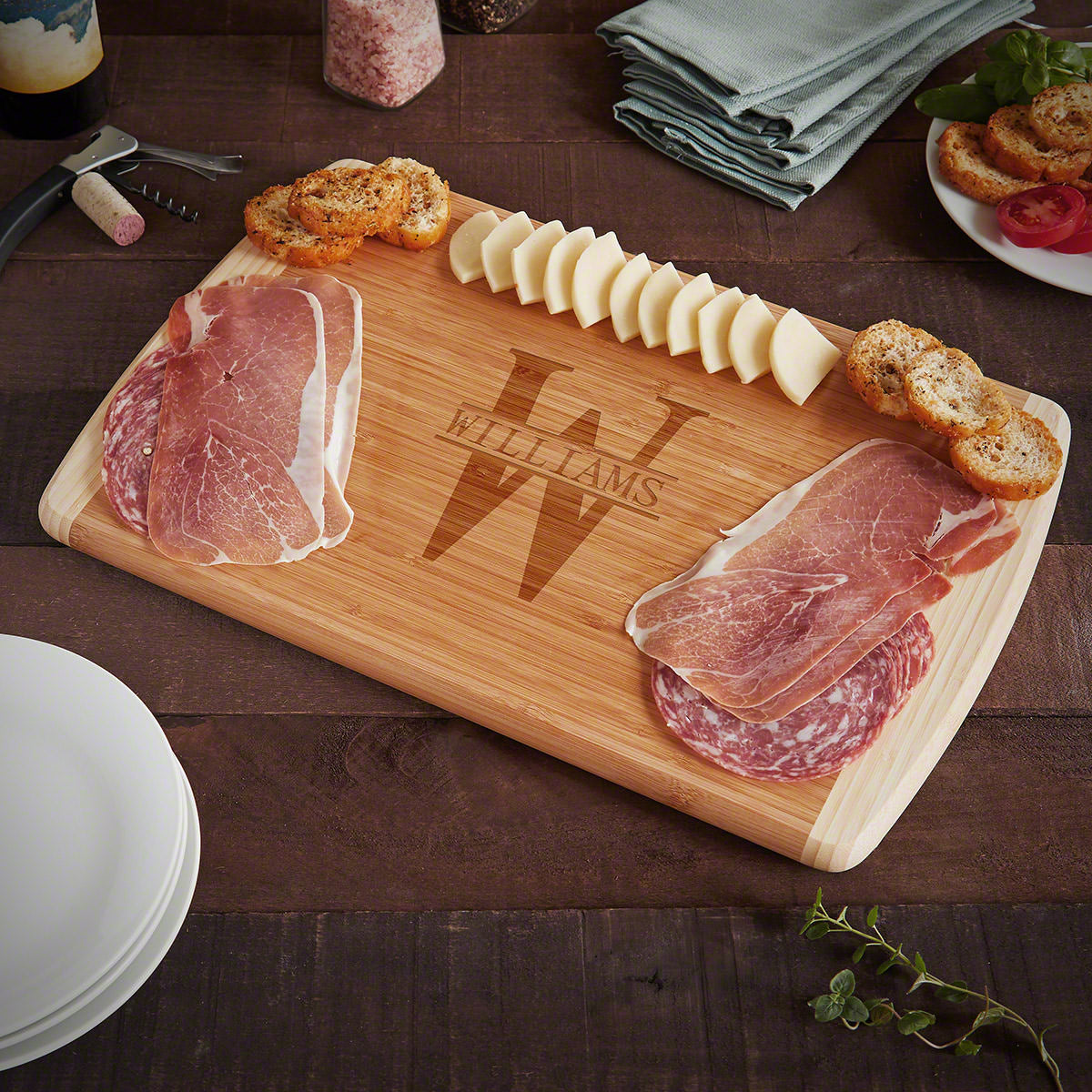 Bamboo Engraved Bamboo Cheese Board - (1in Thick)
