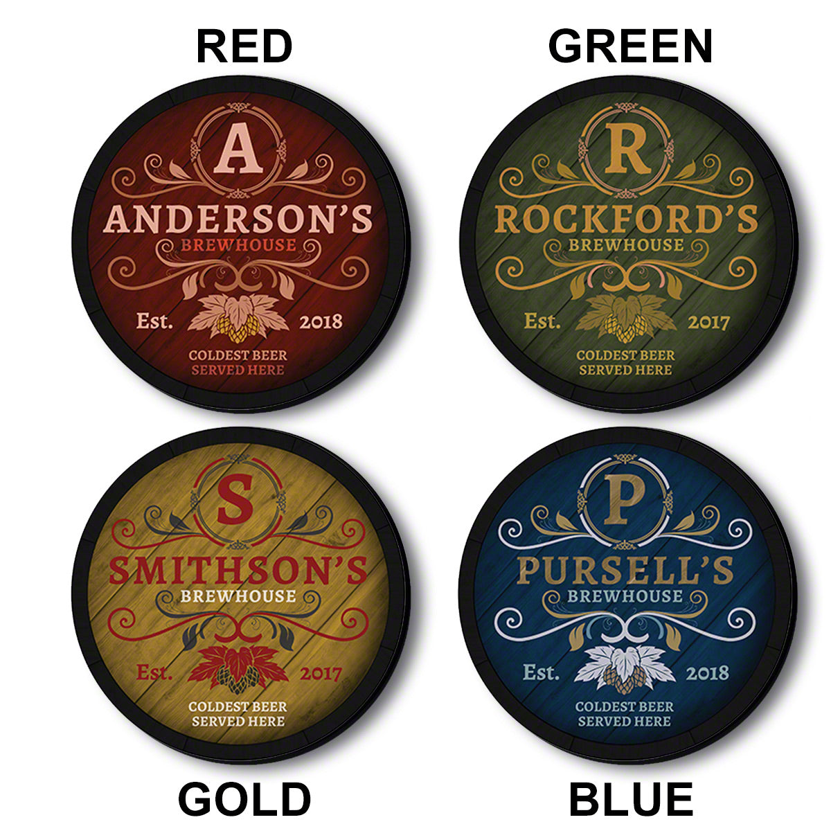Renowned Brewhouse Custom Bar Sign for Home, 4 Colors