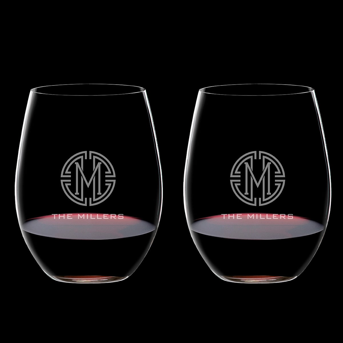 Personalized Stemless Riedel Wine Glasses, Cabernet/Merlot - Set of 2