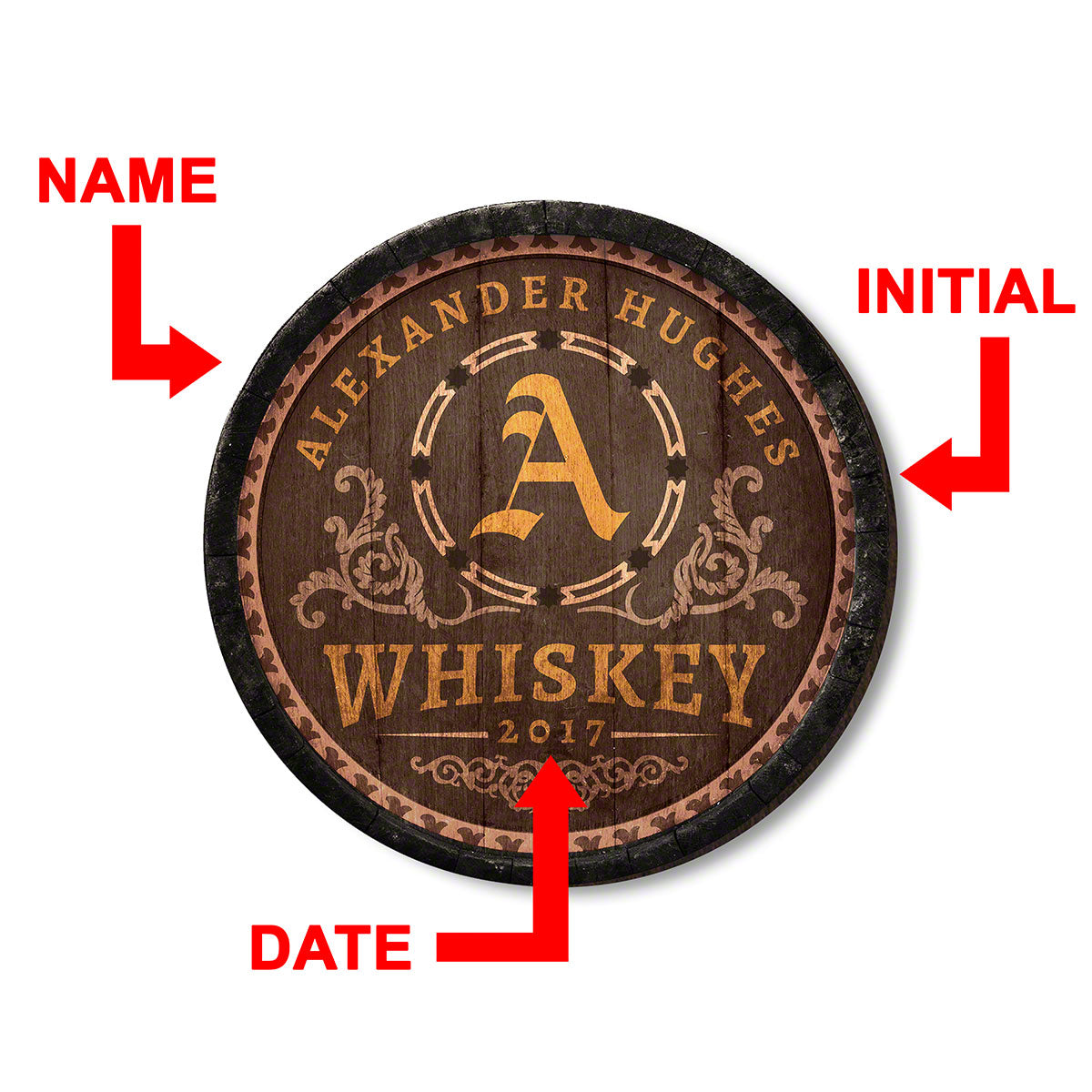 Lancaster Personalized Whiskey Barrel Bar Sign