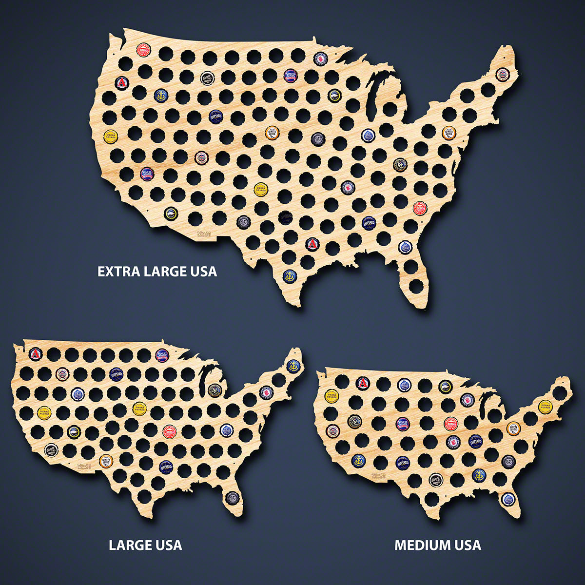 Beer Cap Map of USA, Large