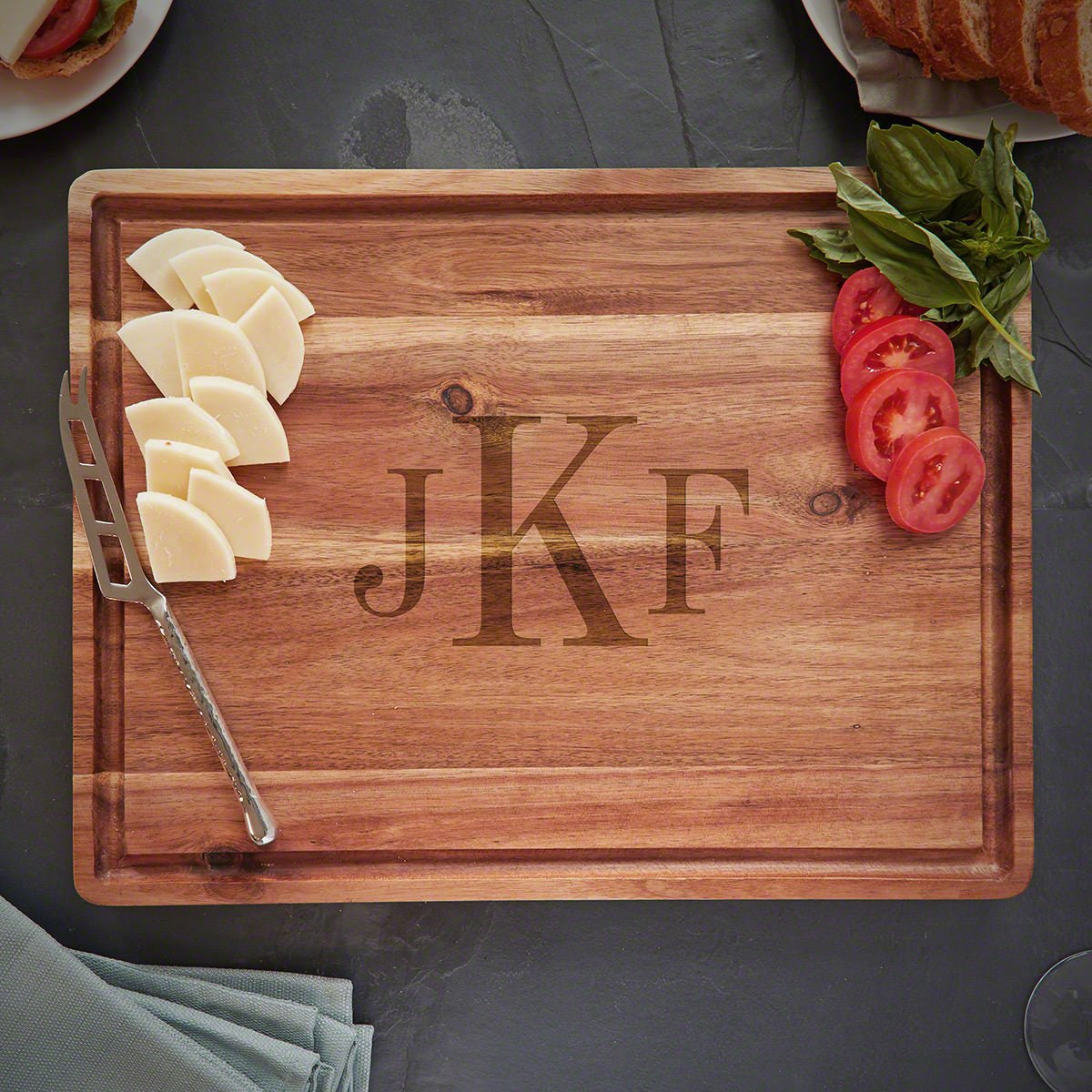 Acacia Engraved Hardwood Cutting Board - (1.5in Thick)