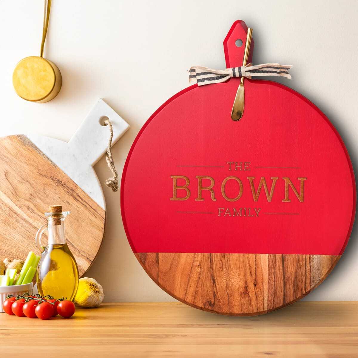 Durham Personalized Charcuterie Board with Spreader Knife