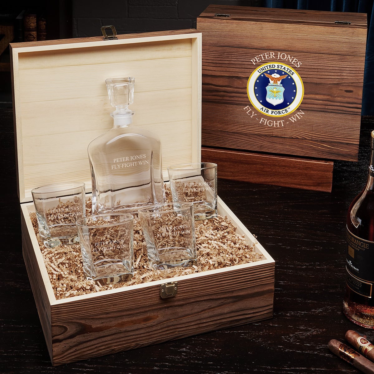 Air Force Gifts Personalized Argos Whiskey Decanter Set with Box