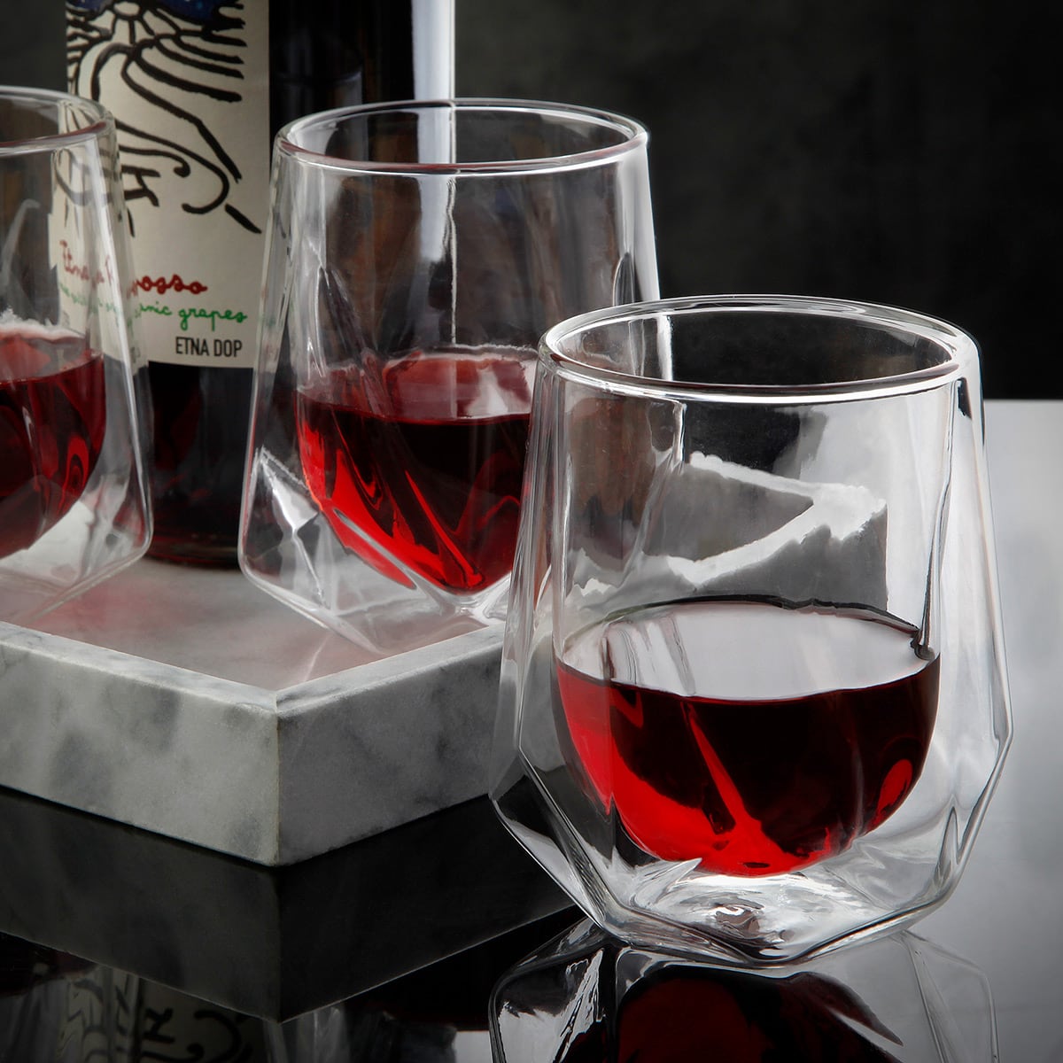 Rivendell Stemless Wine Glasses, Set of 4 - Aerating Wine Glasses
