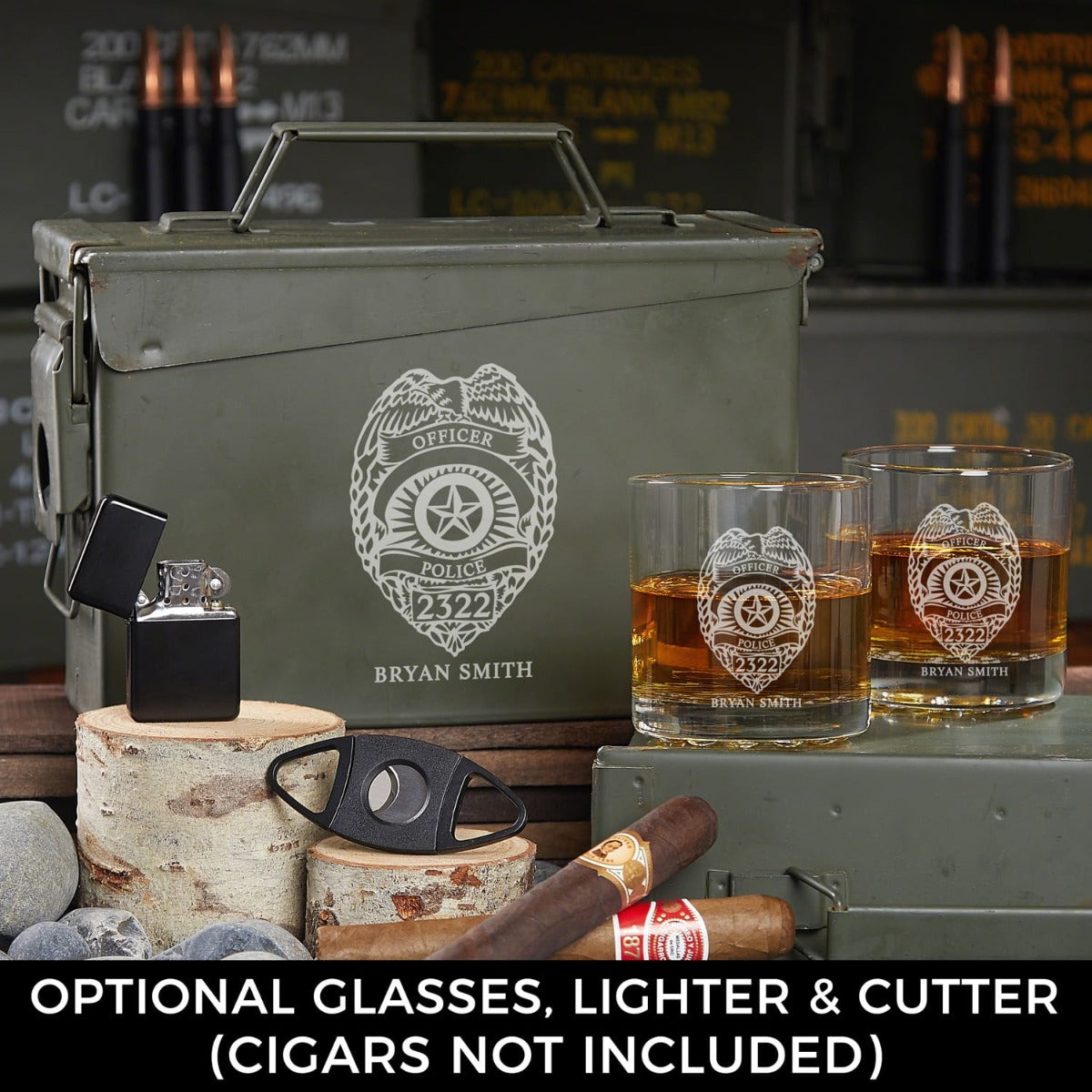 Custom Whiskey & Cigar Gifts Set