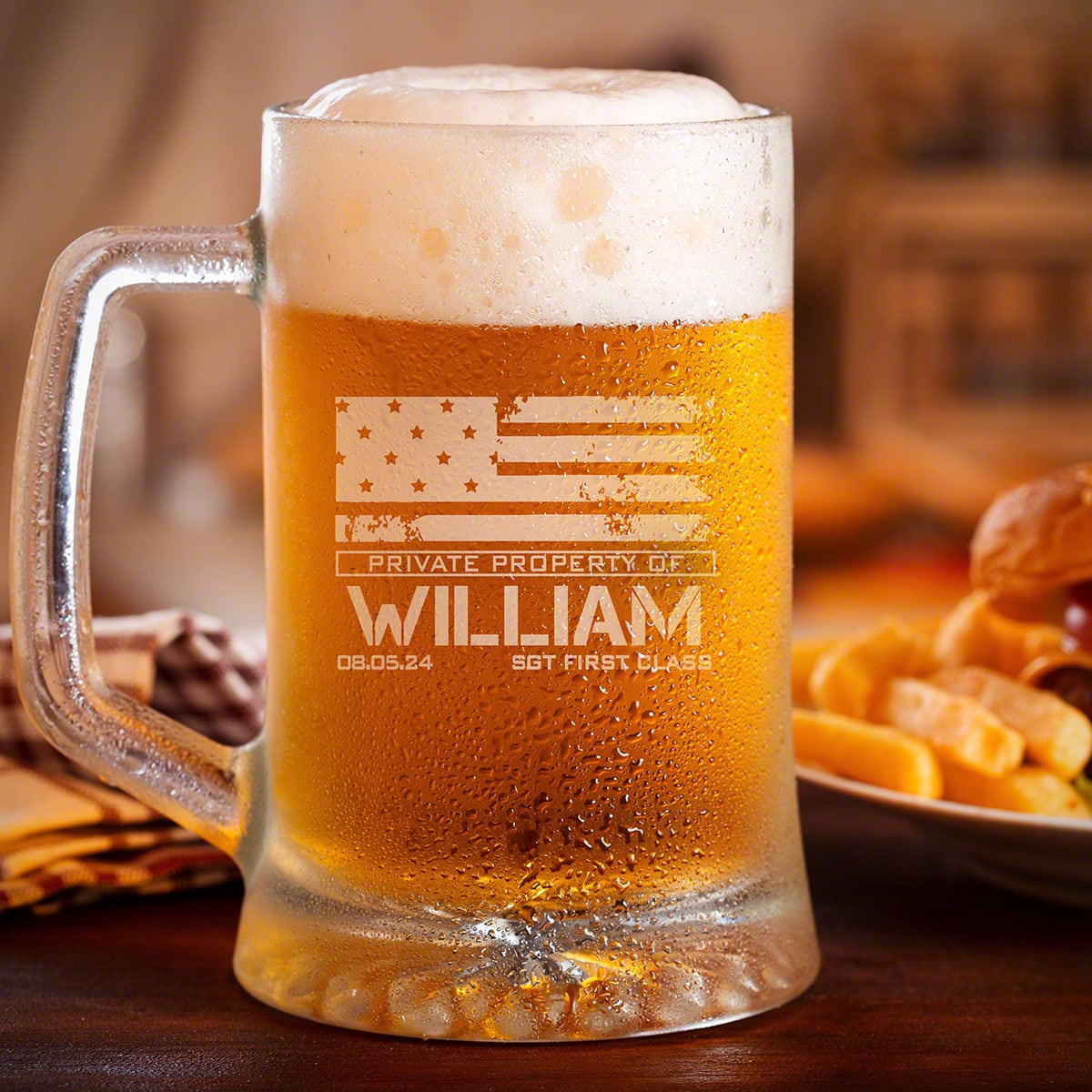 Engraved Patriotic Gift USA Beer Mug  