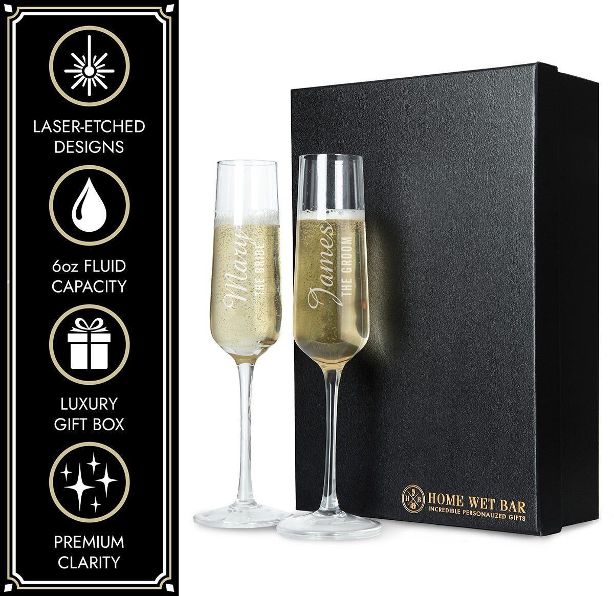 Asti Custom Champagne Gift Set with Engraved Champagne Flutes