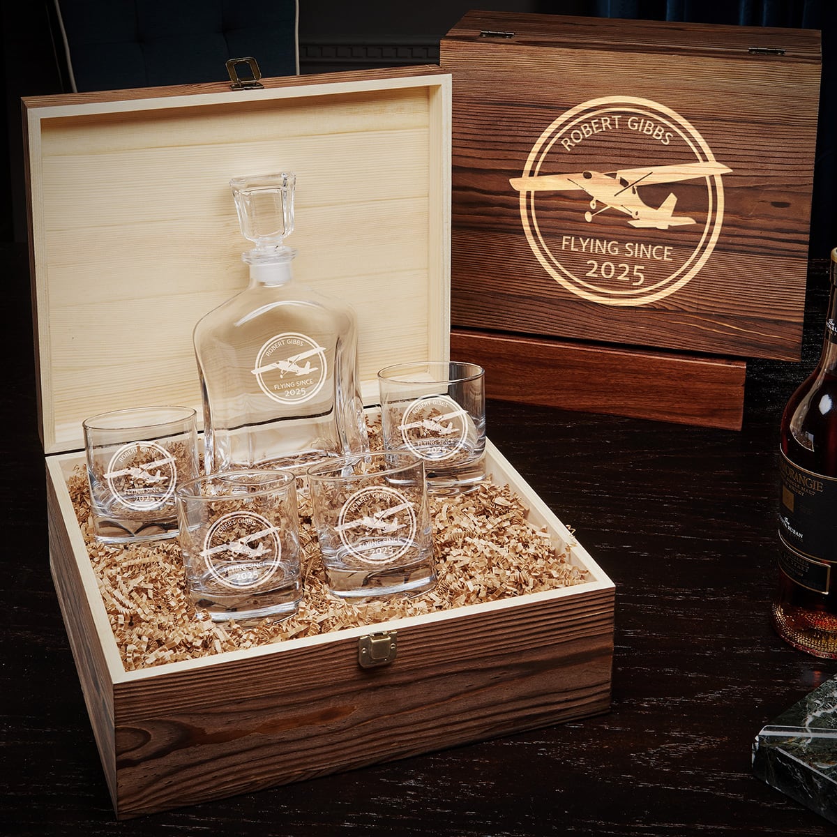 Custom Whiskey Box Gift Set for Pilots - Aviator