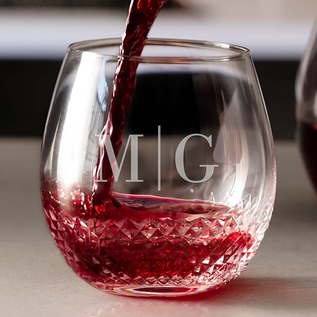 Avignon Custom Crystal Wine Glass Stemless - Gift for Wine Lover