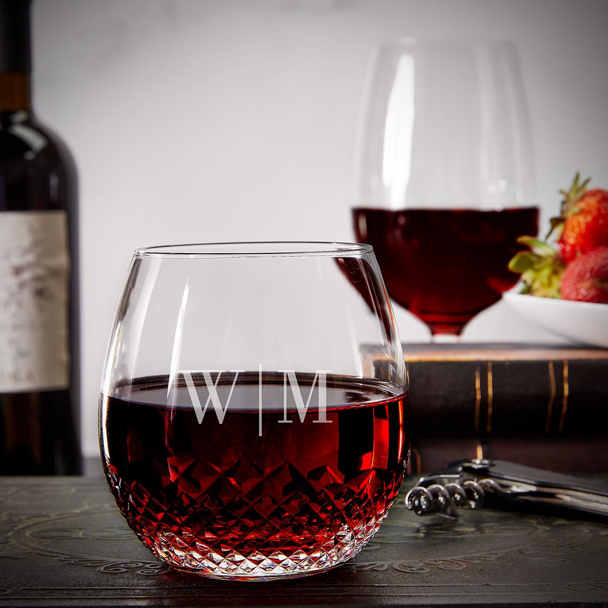 Avignon Custom Crystal Wine Glass Stemless - Gift for Wine Lover 