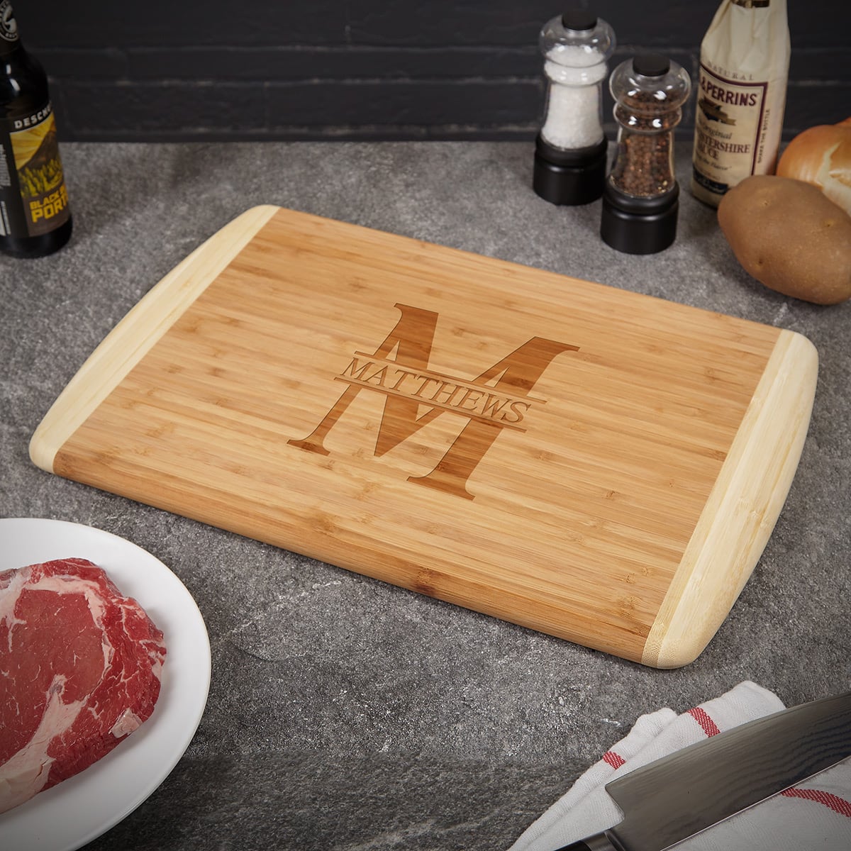 Bamboo Custom Cutting Board - (1in Thick)