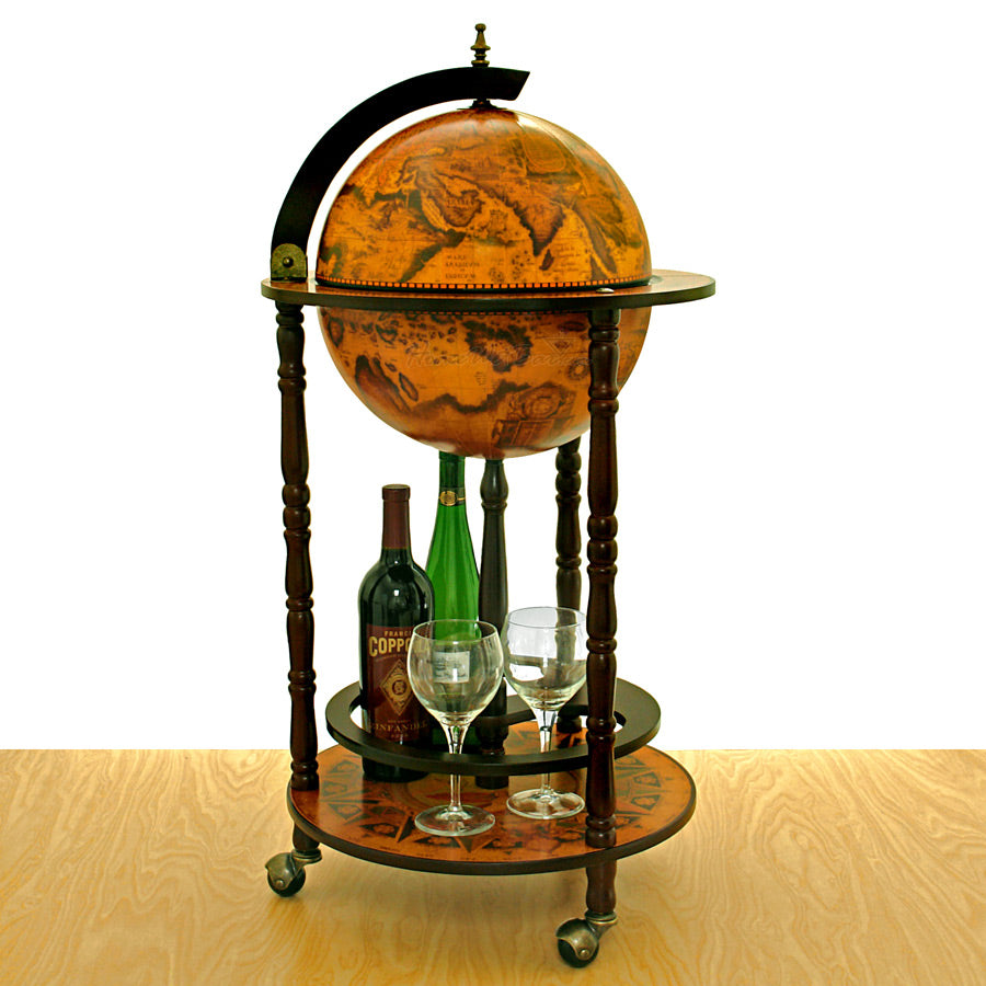 Small 16th-Century Italian Replica Globe Bar for Liquor - 17.5 diameter
