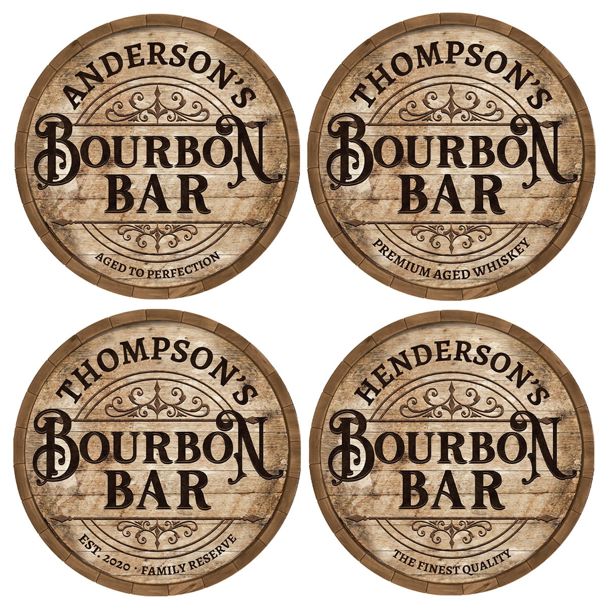 Barrel-Aged Custom Bourbon Bar Wooden Sign