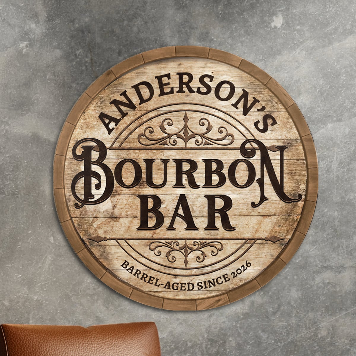 Barrel - Aged Custom Bourbon Bar Wooden Sign