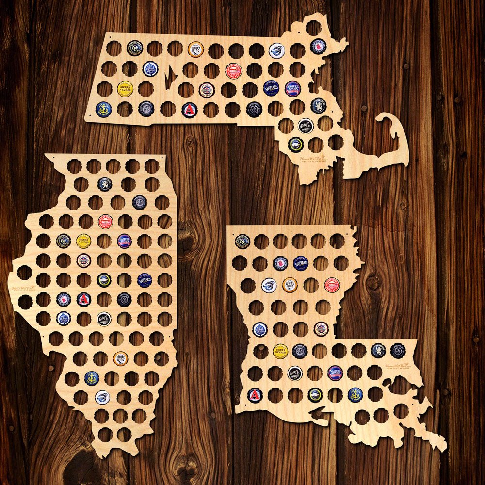 Beer Cap Map of Your Home State