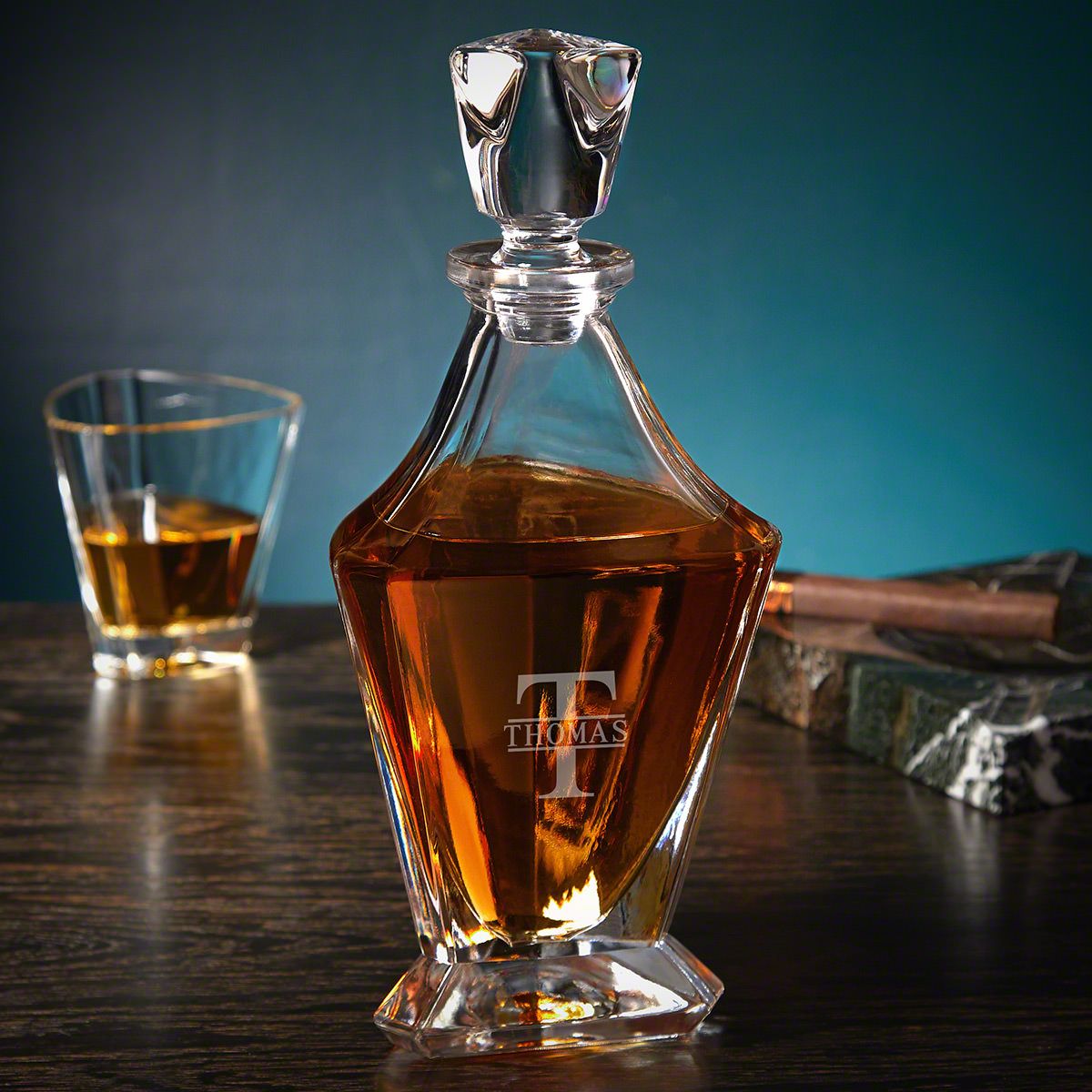 Bishop Whiskey Decanter & 4 Glasses Set