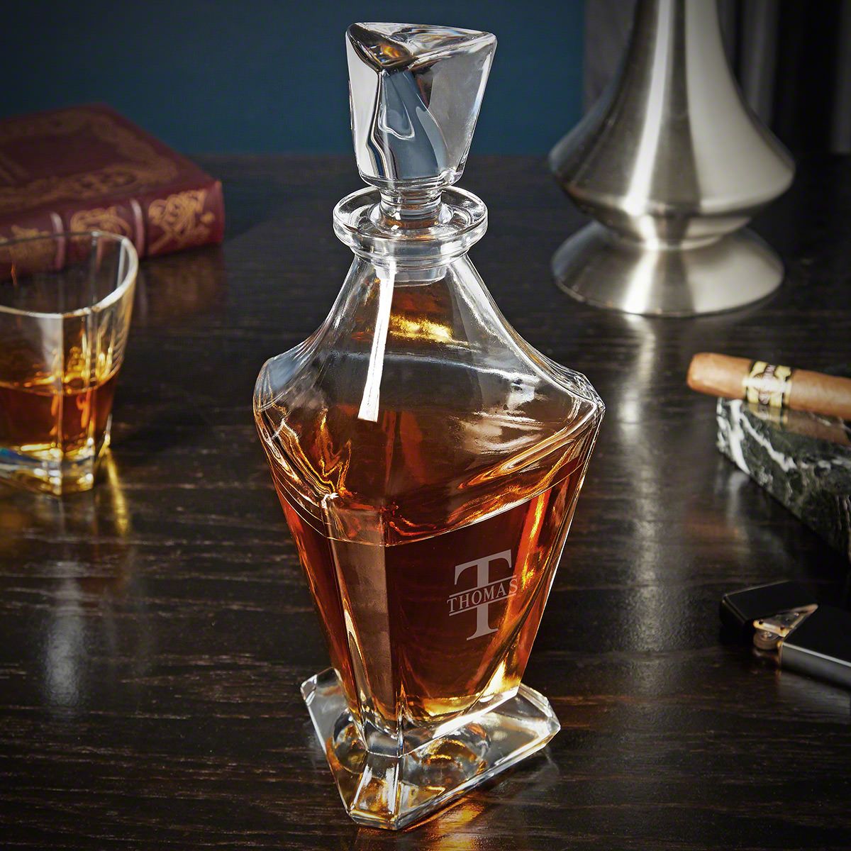 Bishop Whiskey Decanter & 4 Glasses Set