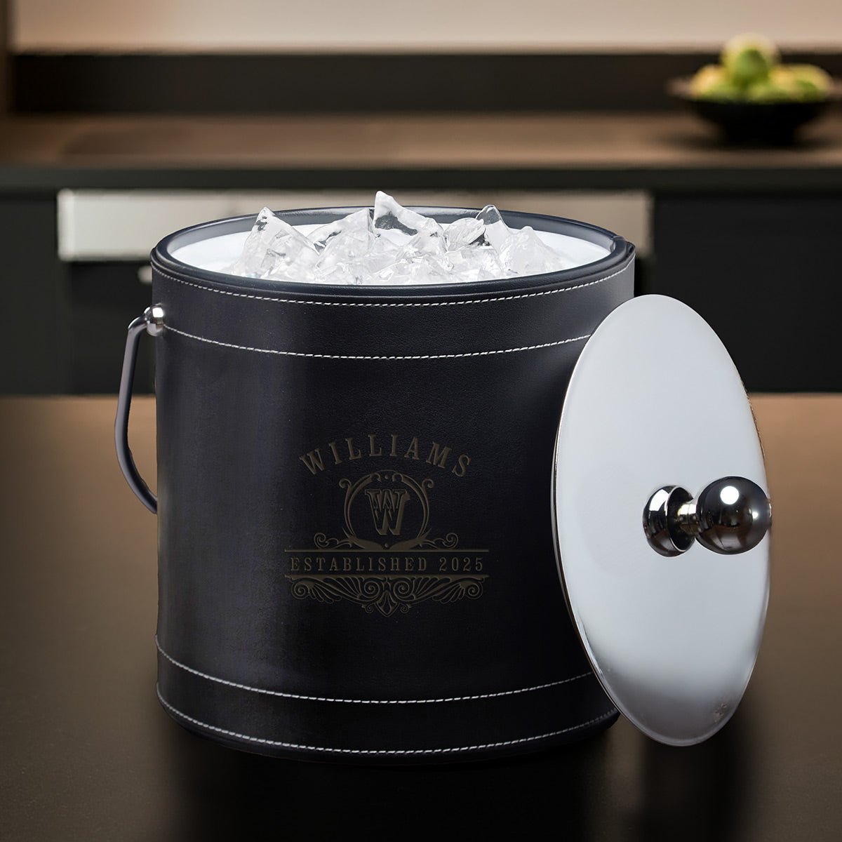 Black Custom Insulated Ice Bucket