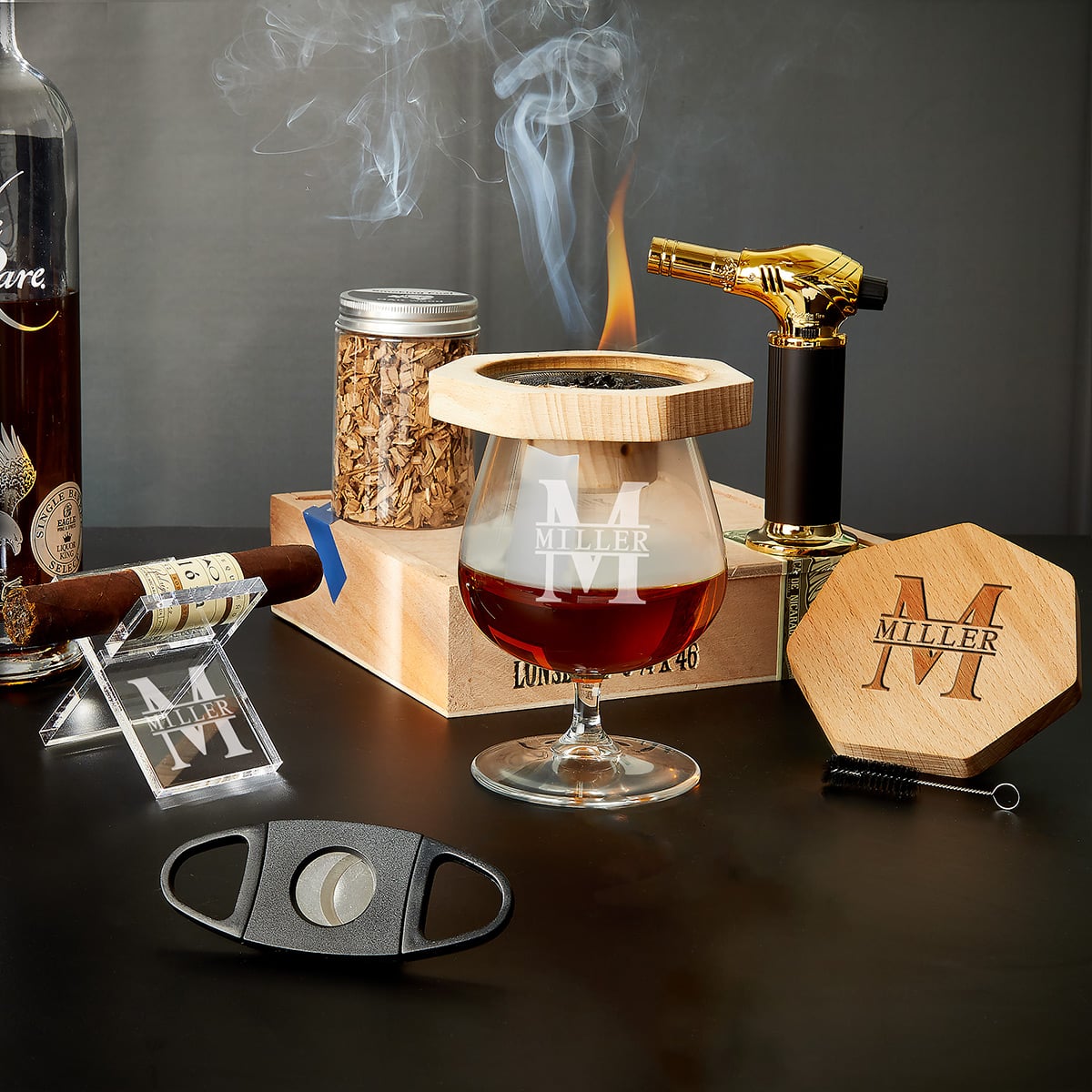 Black Diamond Personalized Cognac Cocktail Smoker - 10 pc Set