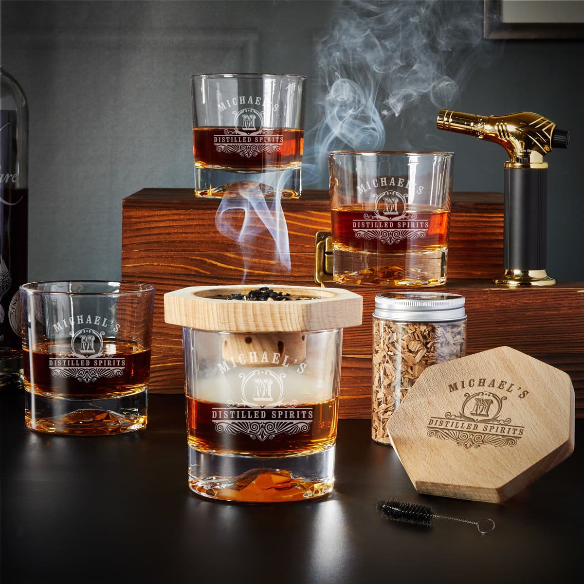 Black Diamond Personalized Whisky Smoker Kit - 9pc Set 