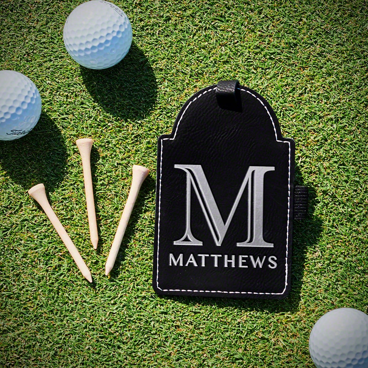 Engraved Golf Gift Golf Bag Tag with Tees