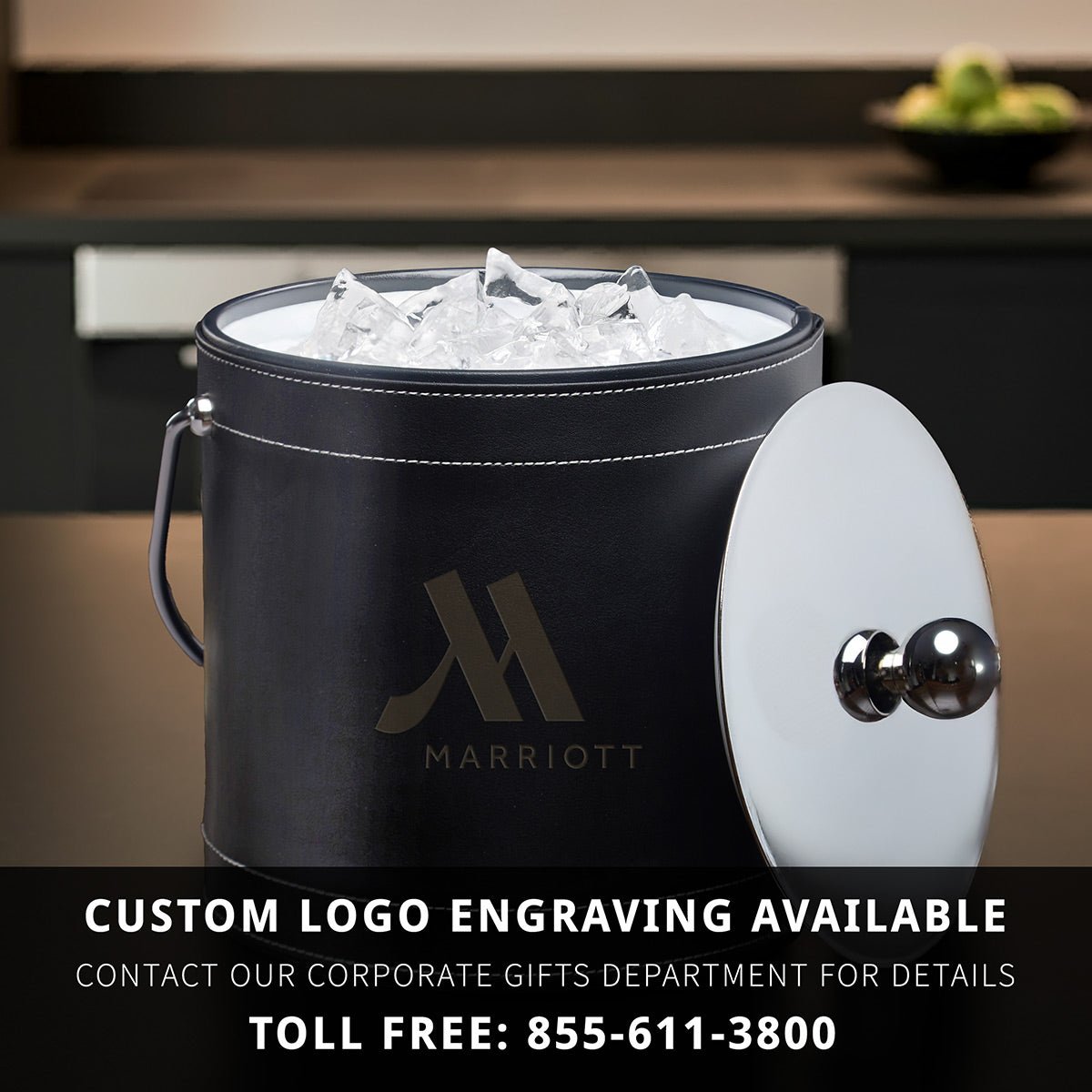 Black Personalized Insulated Ice Bucket