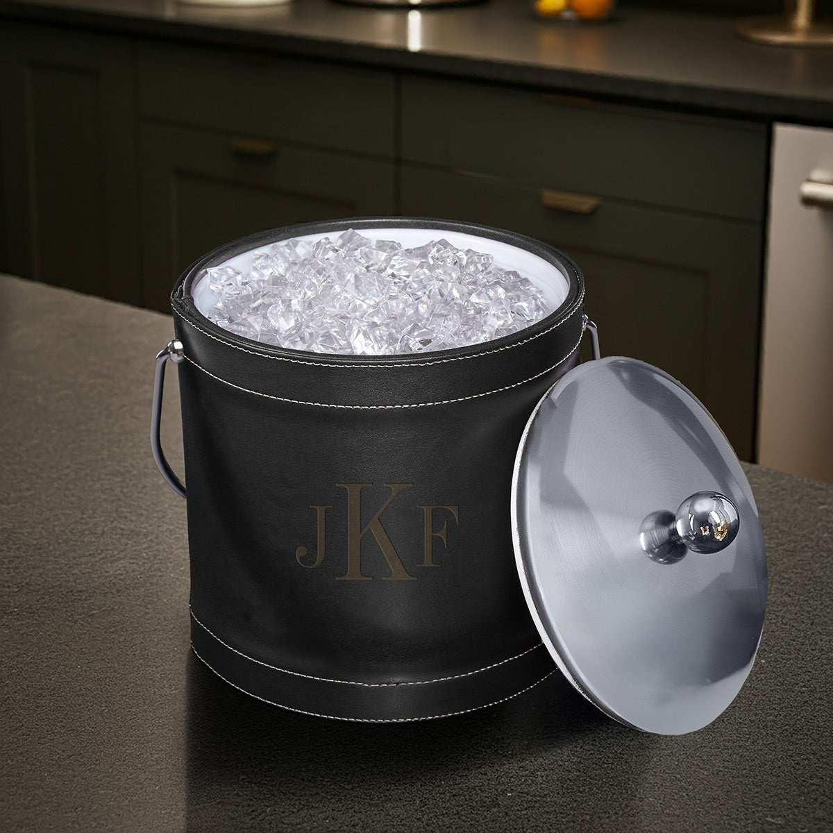 Black Personalized Insulated Ice Bucket