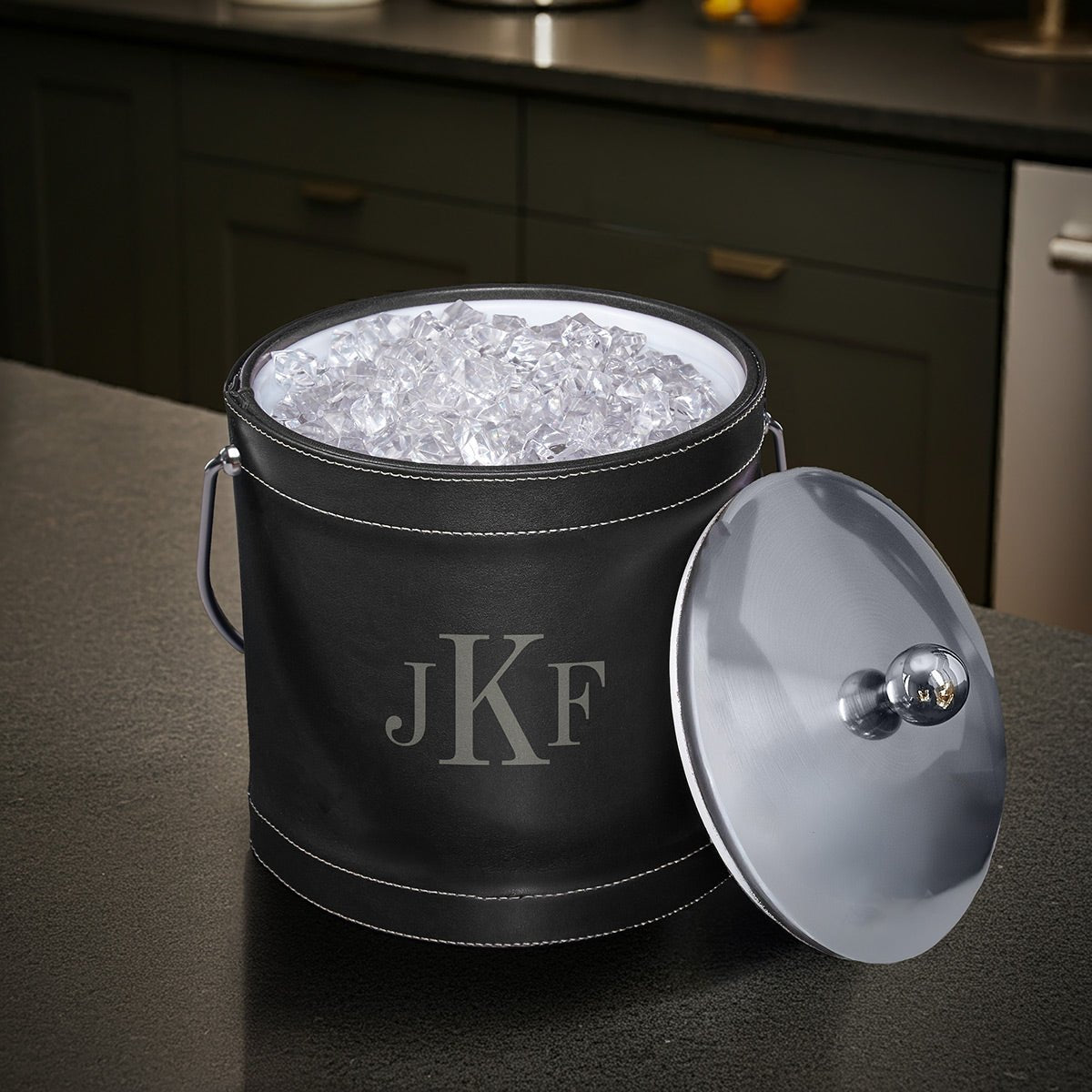 Black Personalized Insulated Ice Bucket