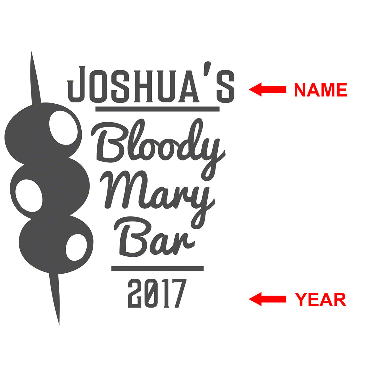 Bloody Mary Bar Personalized Pint Glass