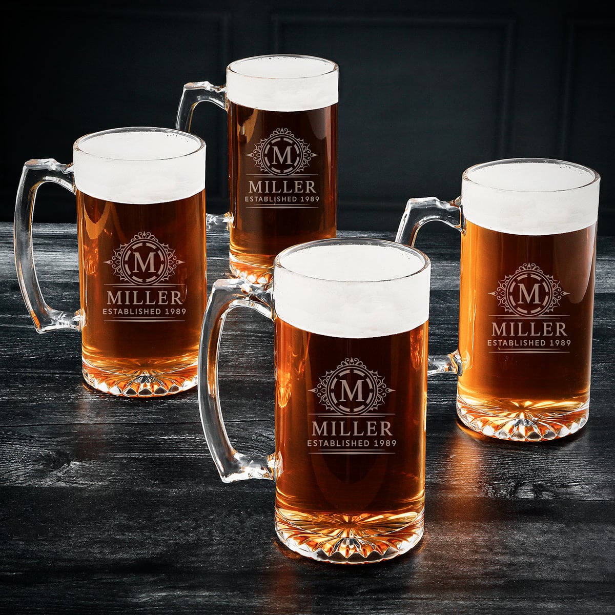 Bosworth Custom Beer Mugs, Set of 4