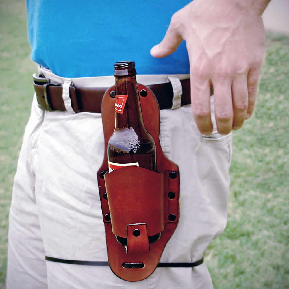 Brown Leather Beer Holster