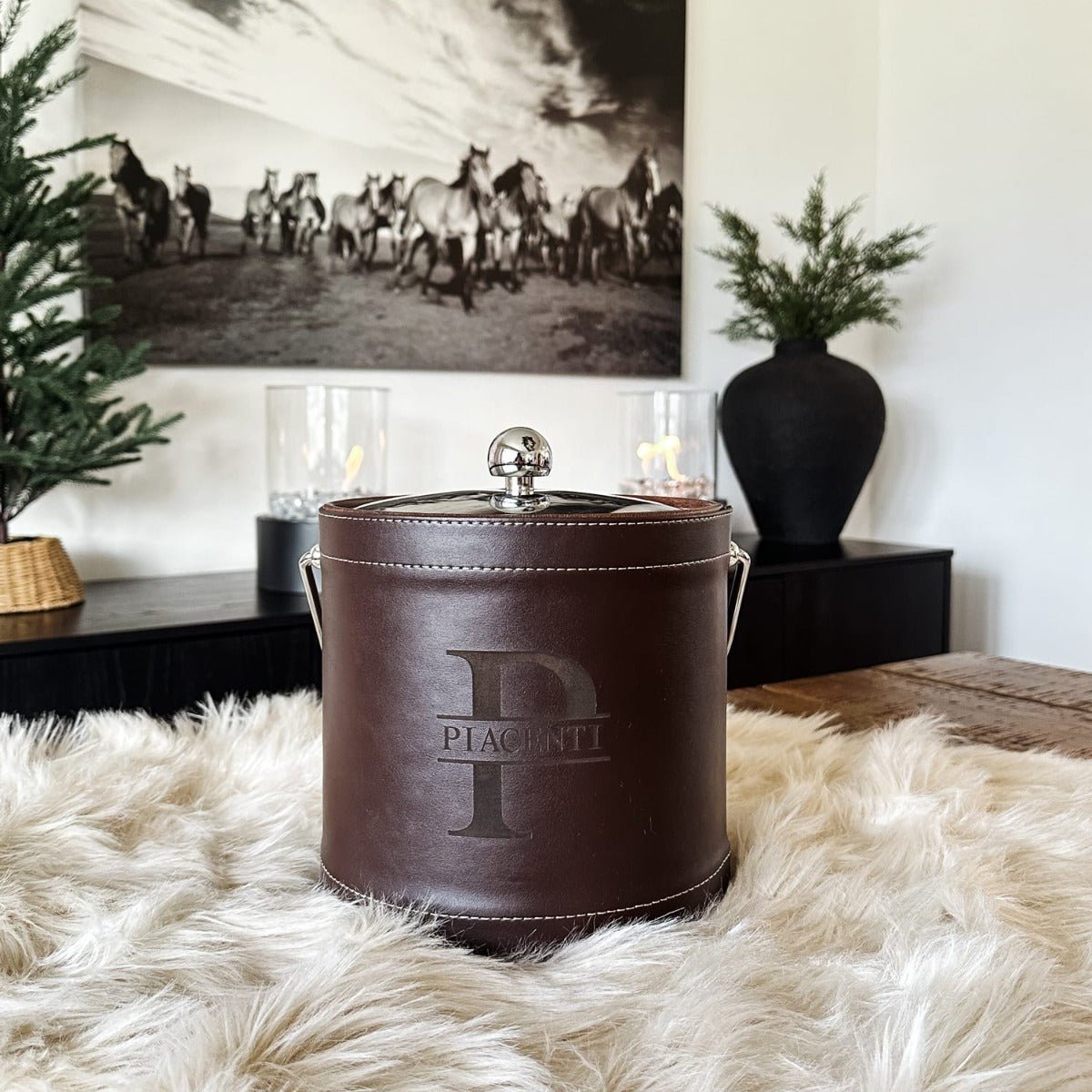 Brown Personalized Insulated Ice Bucket