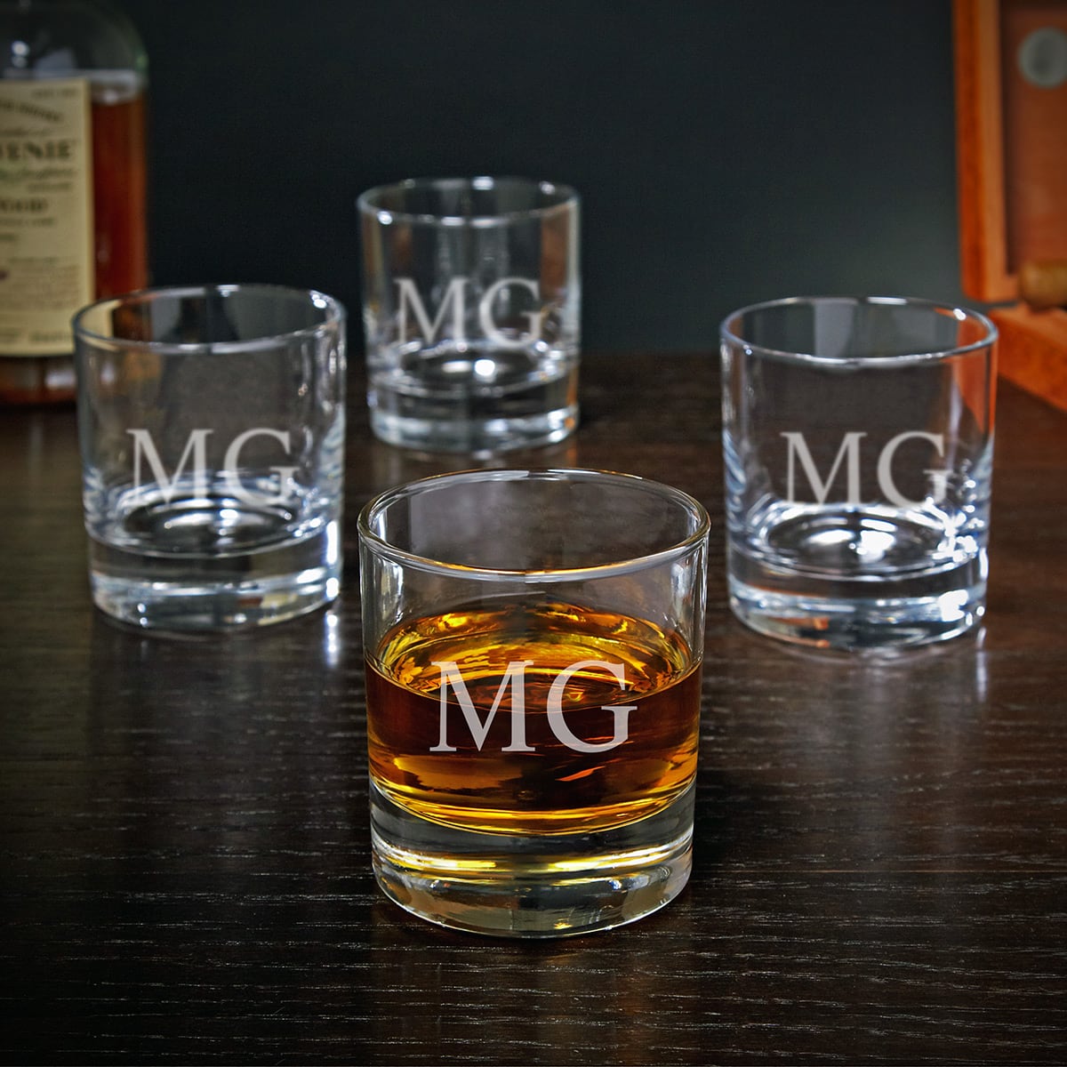 Personalized Bryne Double Old Fashioned Glasses, Set of 4