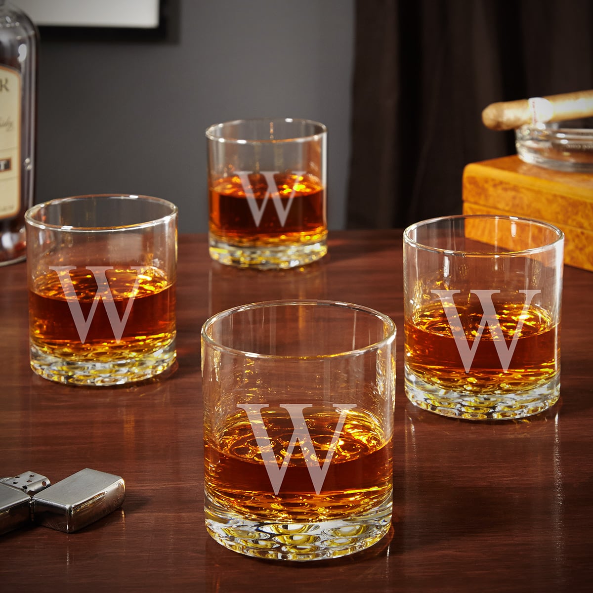 Buckman Personalized Old Fashioned Glasses, Set of 4