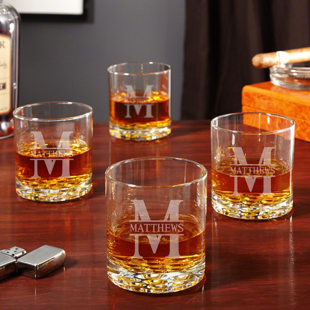 Buckman Custom Whiskey Glasses, Set of 4