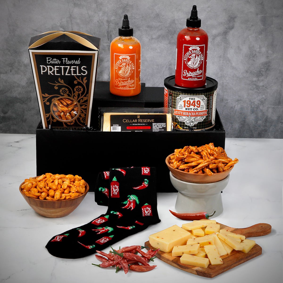 Caliente! Spicy Snacks Hot Sauce Gift Basket