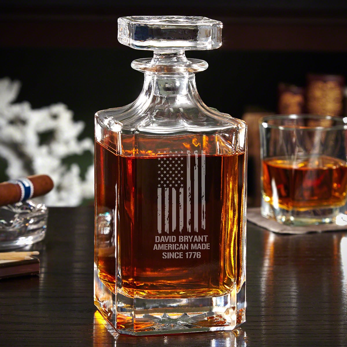 Carson Personalized Military Gift USA Whiskey Decanter