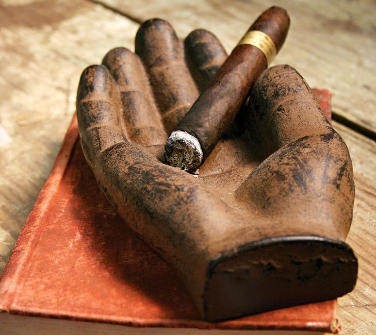 Cast Iron Cigar Ashtray Hand