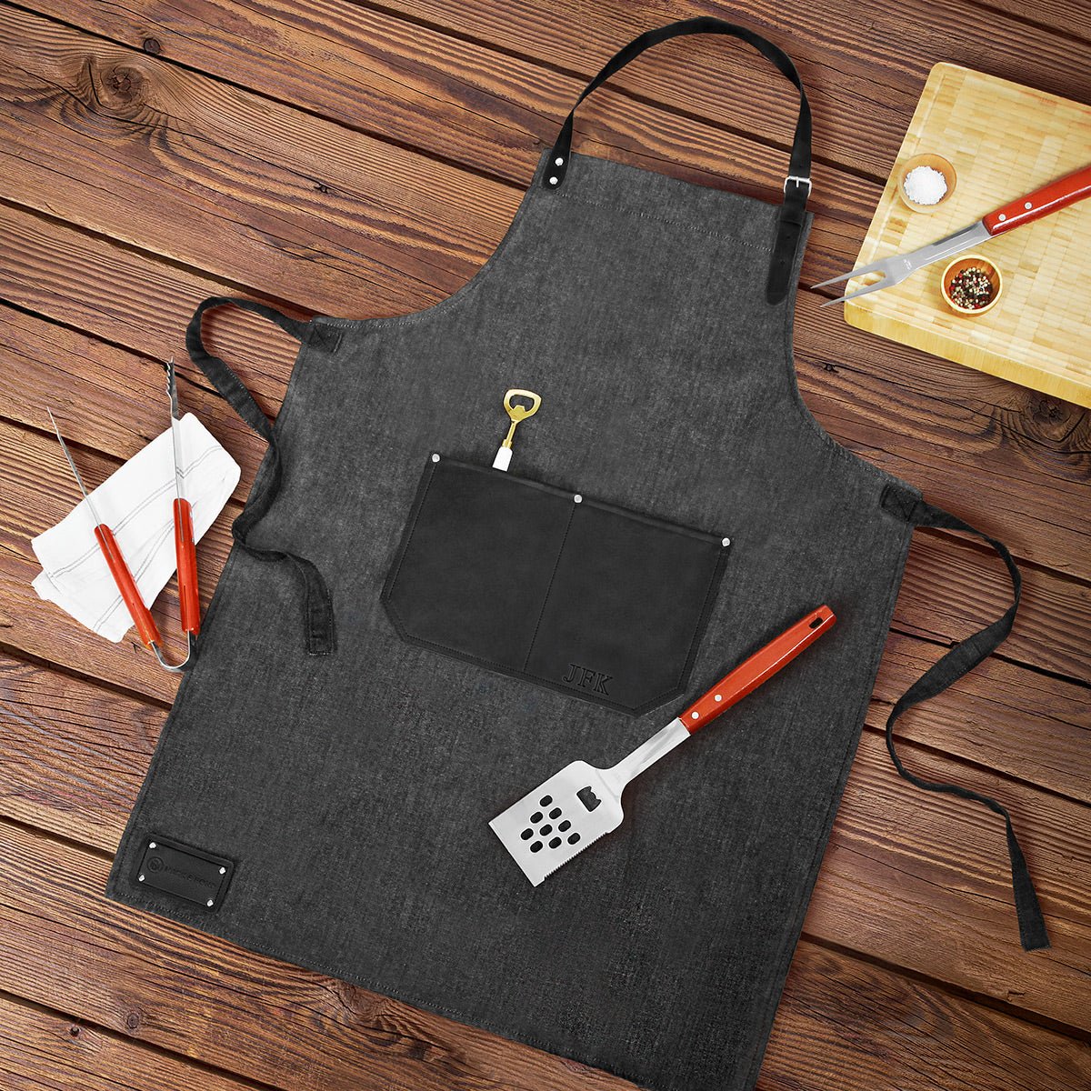 Cedar Grove Denim Apron, Chef Apron with 2 Large Pockets