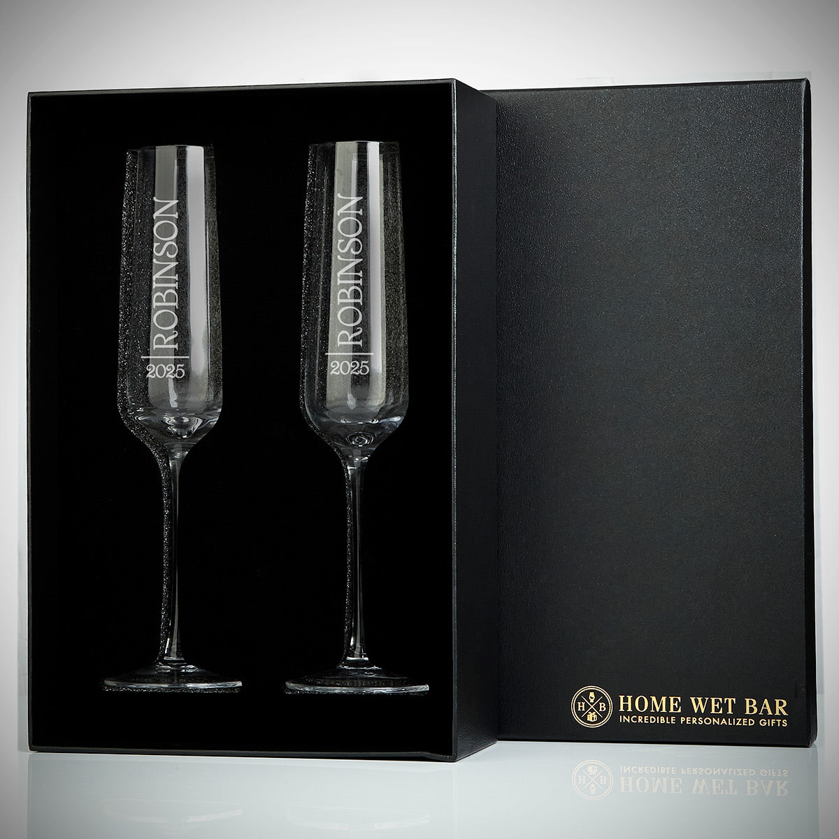 Asti Engraved Champagne Flutes Gift Box Set