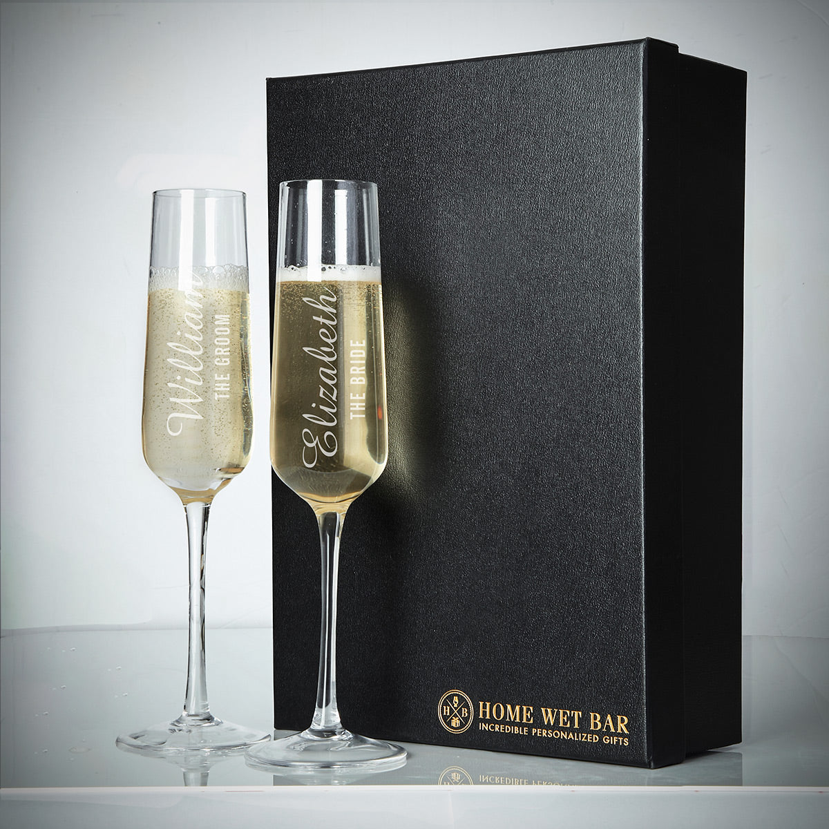 Asti Custom Champagne Gift Set with Engraved Champagne Flutes
