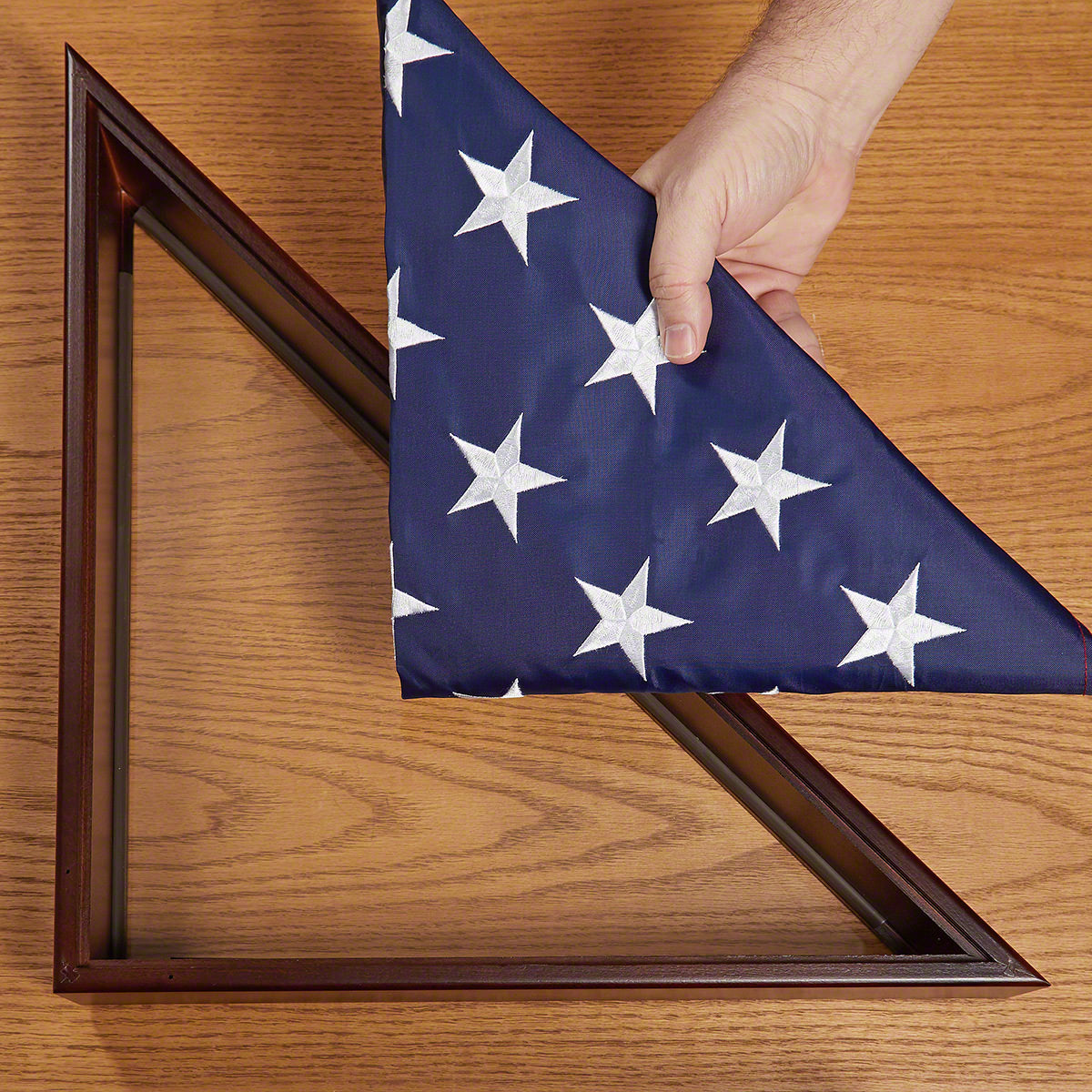 Personalized Memorial Military Flag Case - Solid Cherry Hardwood Made in USA