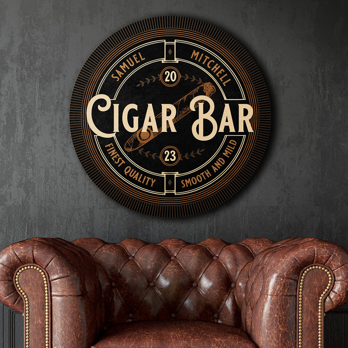 Smooth and Mild Custom Cigar Bar Sign