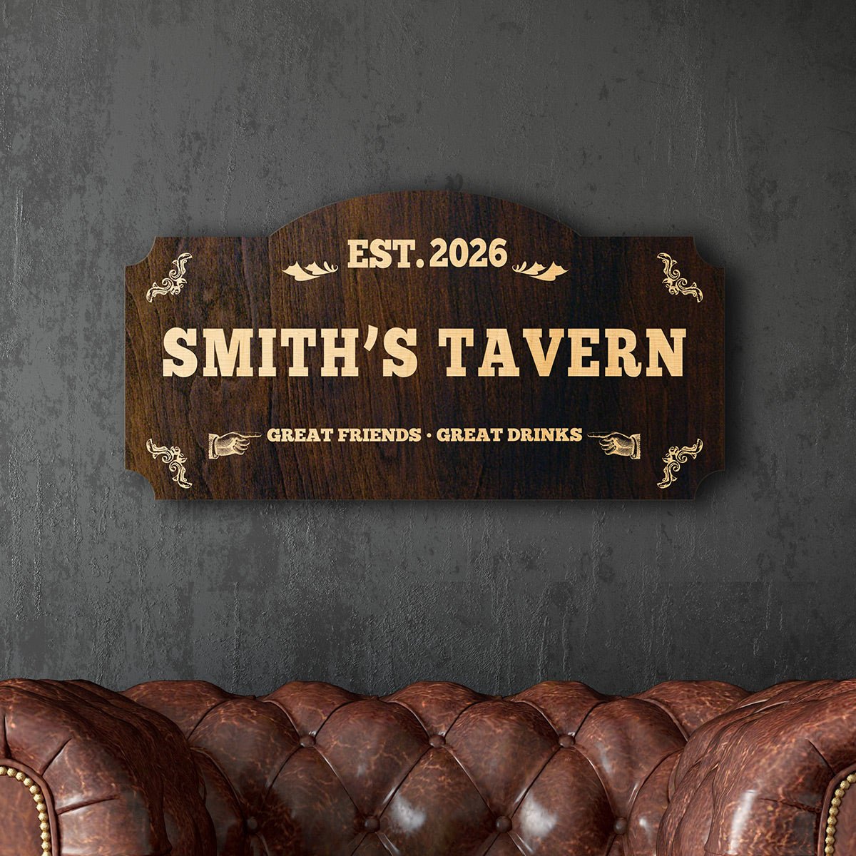 Classic Bar Personalized Wood Sign (Signature Series)