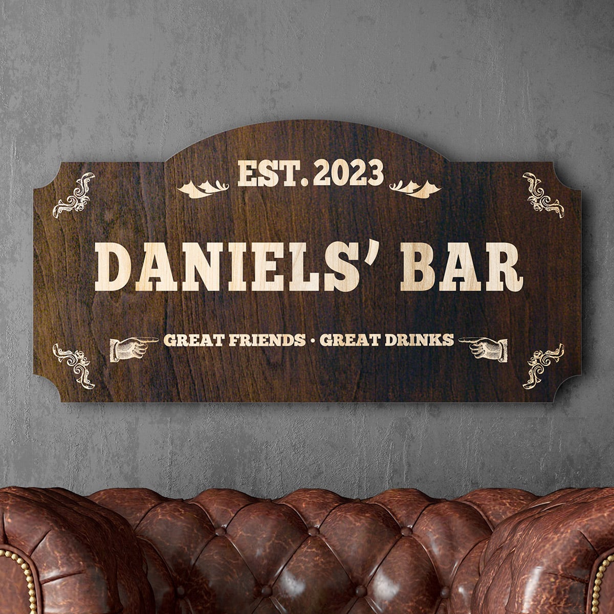 Classic Bar Personalized Wood Sign (Signature Series)