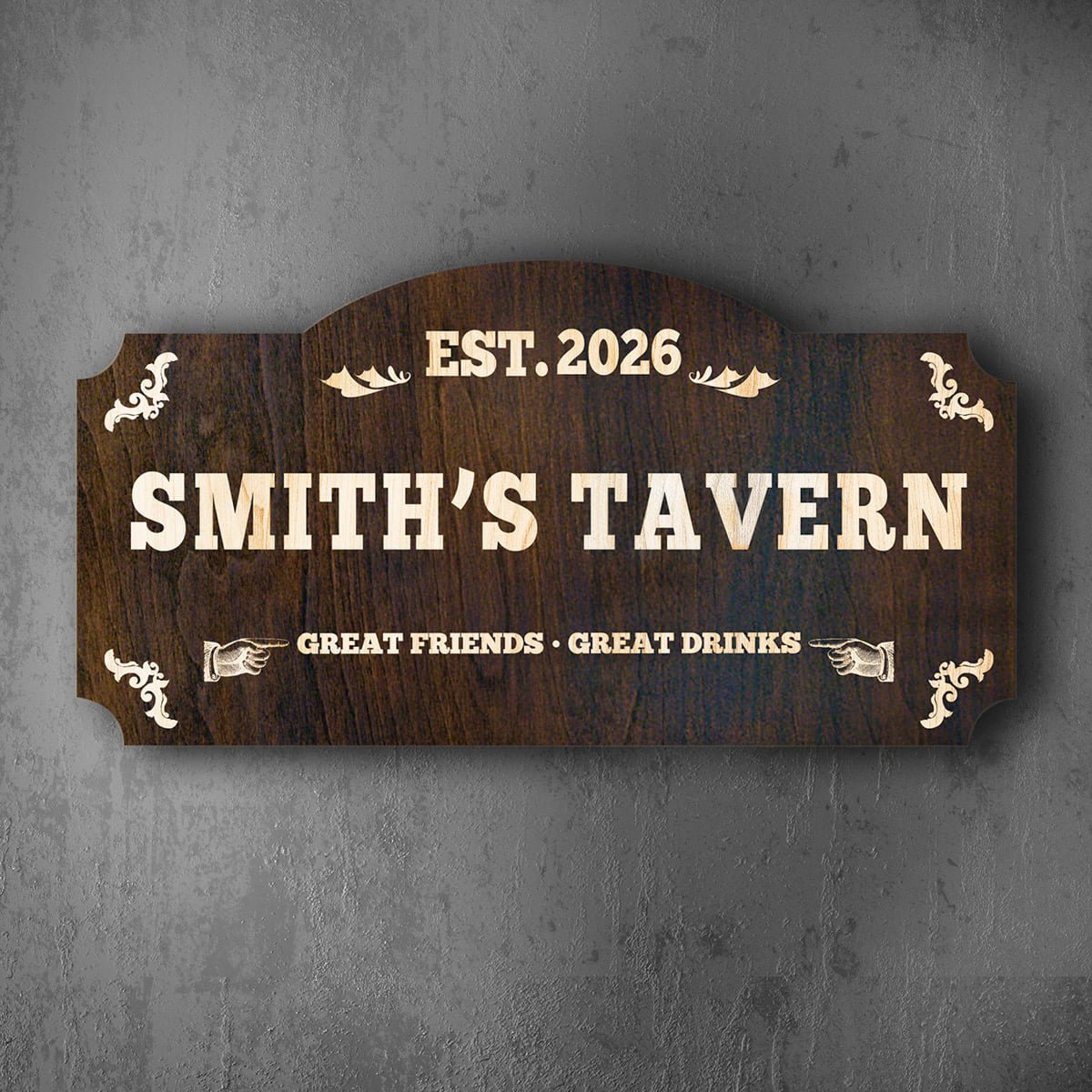 Classic Bar Personalized Wood Sign (Signature Series)