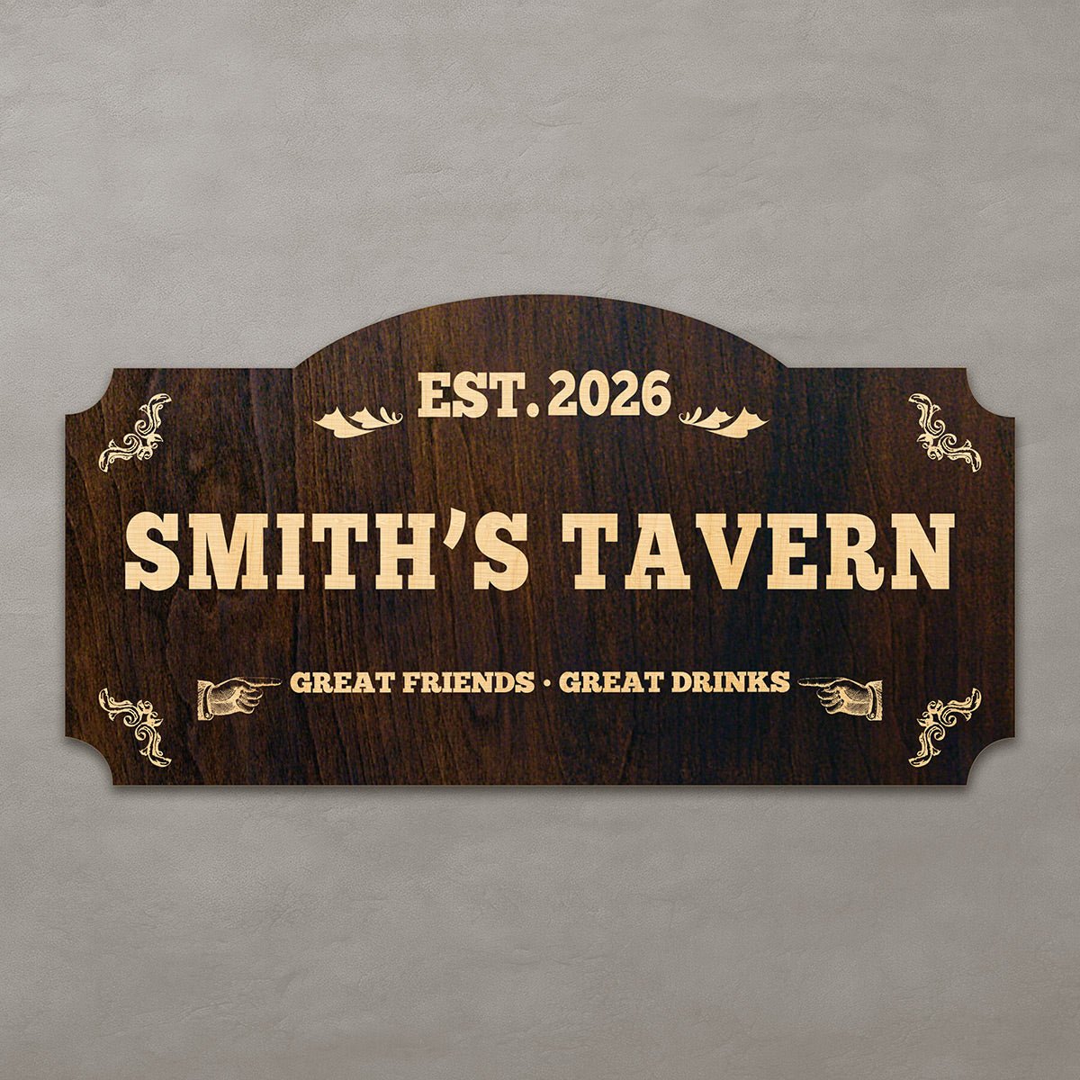 Classic Bar Personalized Wood Sign (Signature Series)