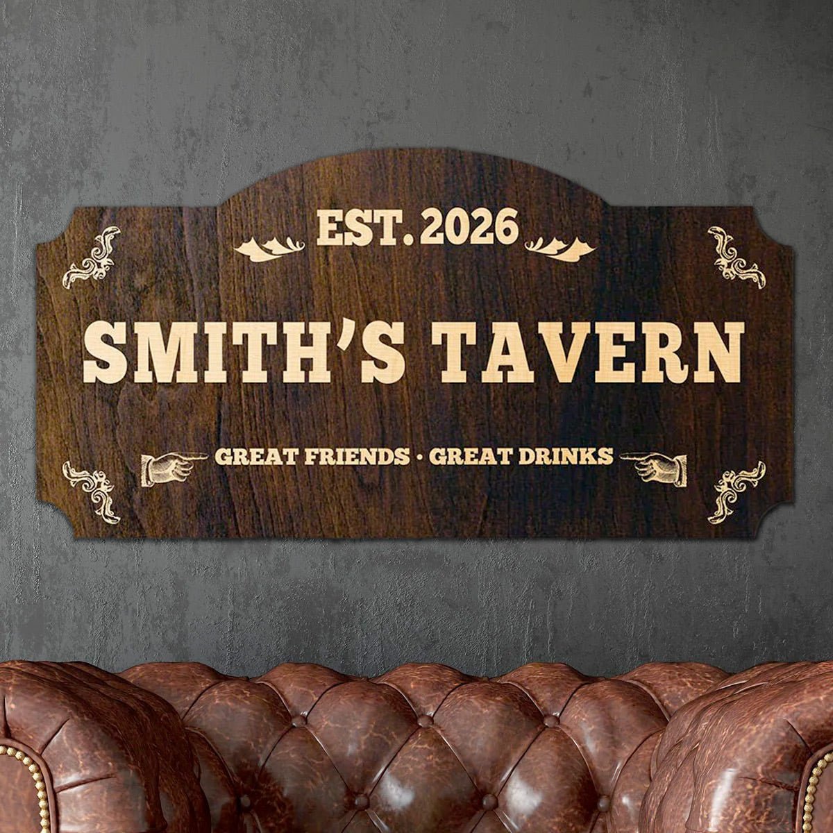 Classic Bar Personalized Wood Sign (Signature Series)